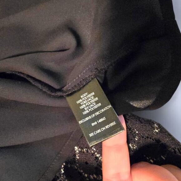 Torrid Georgette Lace Mix Sleeve Top in Black - Size 3X - Picture 6 of 8